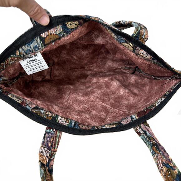 Designs By Sandra Handcrafted Tapestry Handbag World Ethnic People - Picture 4 of 8